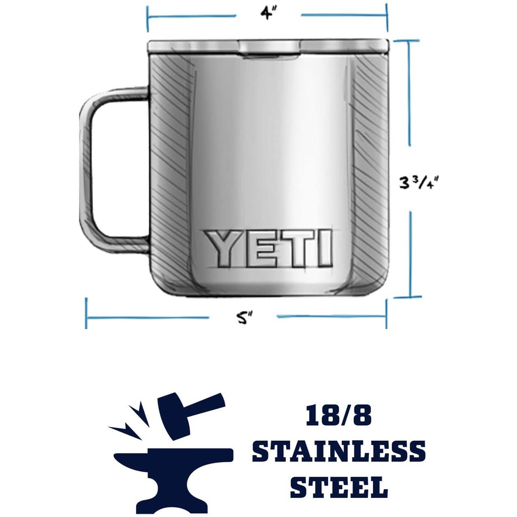 Ly giữ nhiệt Yeti chính hãng Mỹ Rambler 14 oz Mug , cốc giữ nhiệt có quai và nắp bản tiêu chuẩn luckily1702