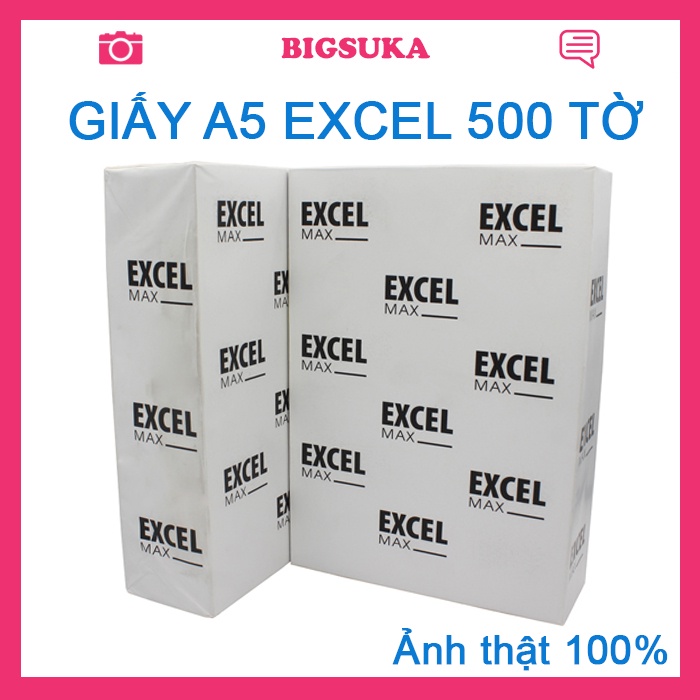 Giấy A5 Excel 80gsm đảm bảo đủ 500 tờ BIGSUKA