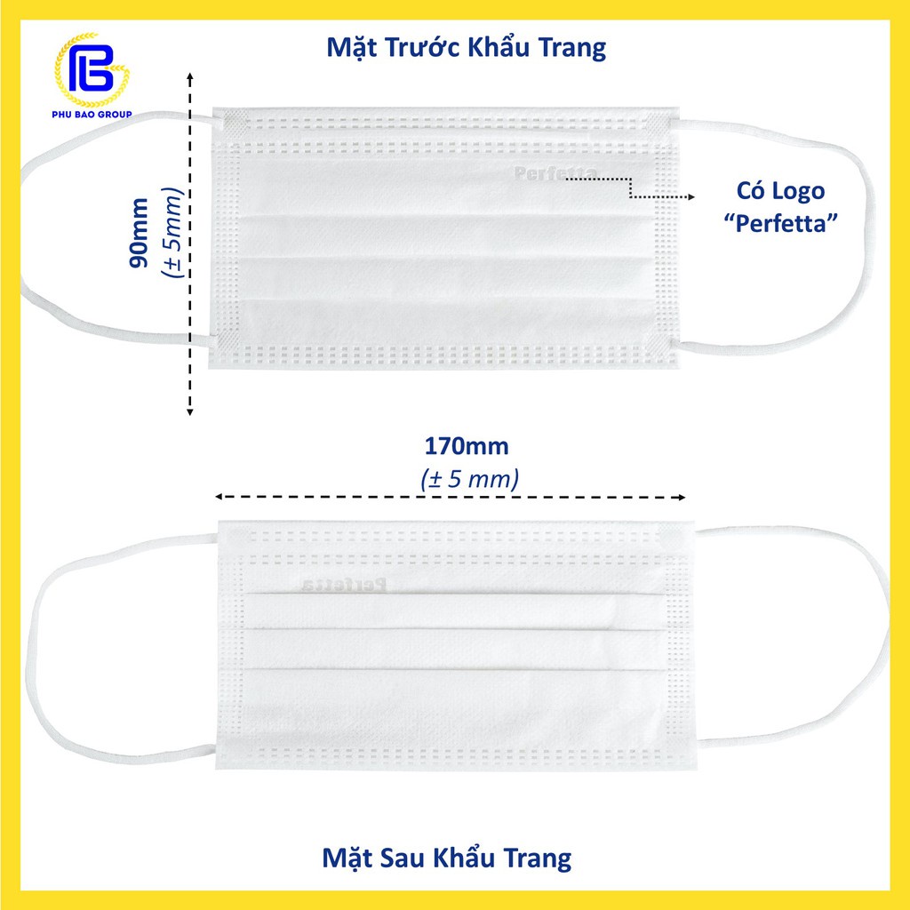 Khẩu trang y tế Perfetta Moderate Trắng/Xanh/Đen/Xanh rêu/Hồng  - Bsafe