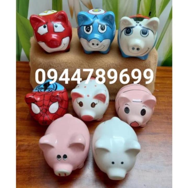 Heo đất tiết kiệm cho bé , lợn đất sứ đẹp BÁT TRÀNG , ống heo đựng tiền hoạt hình ngộ nghĩnh độc lạ