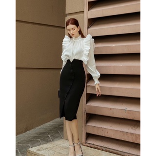 VELLE DESIGN Áo Bella chất lụa tơ organza kiểu dáng tiểu thư sang chảnh