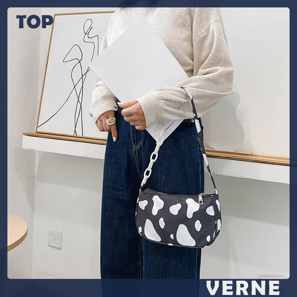 Túi Xách Nữ Đeo Vai In Hình Bò Sữa