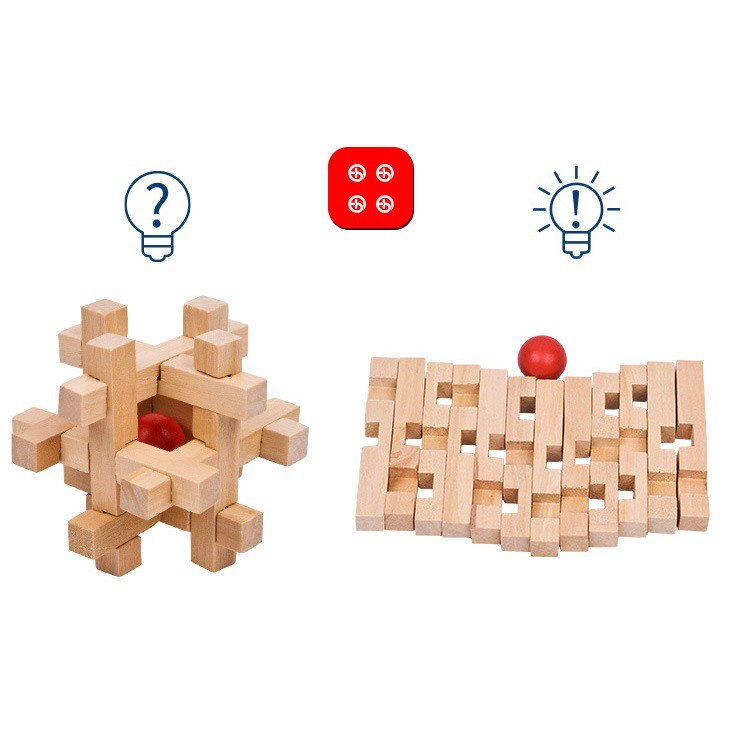 ✔️✔️ Trò chơi tháo lắp gỗ WOODEN PUZZLE - FN0718 - Trò chơi Trí tuệ, phát triển EQ, IQ ...