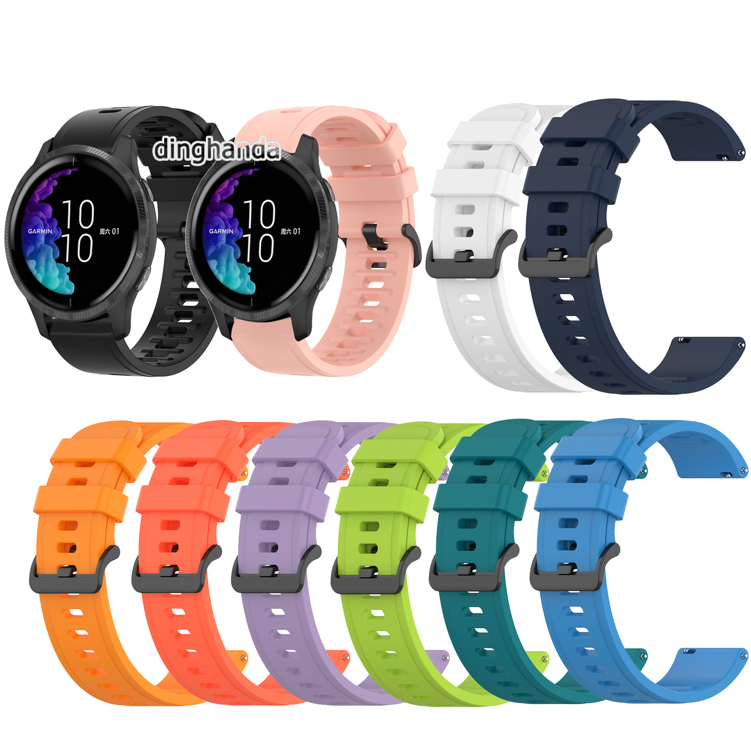 Silicone WatchBand Strap for Garmin Venu Sq