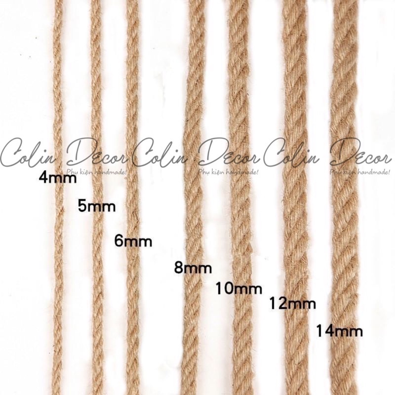 Bó 10 mét dây thừng gai, dây bố làm handmade bàn cào móng cho mèo