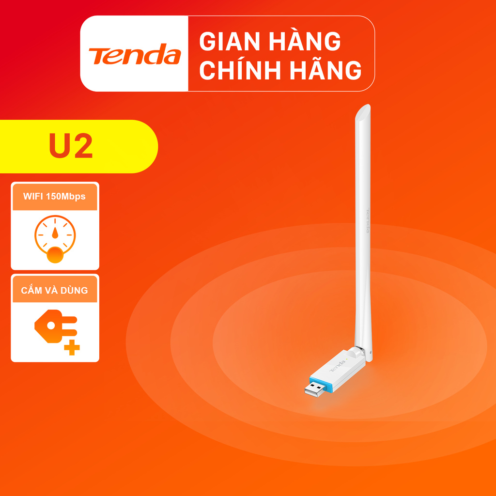 Tenda USB kết nối Wifi U2 tốc độ 150Mbps - Hãng phân phối chính thức