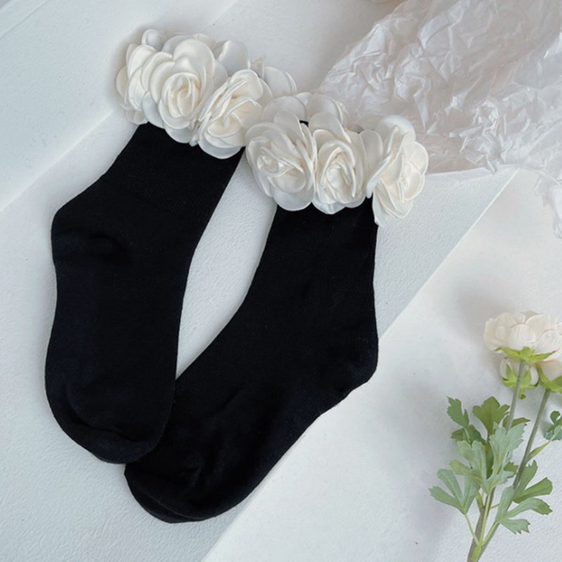 Youyo Vớ Mắt Cá Chân Có Gân In Họa Tiết Hoa Trà 3D Phong Cách Lolita Vintage Thanh Lịch Trang Trí Nhà Cửa