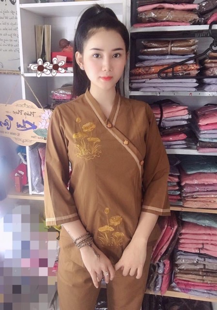 Đồ Lam Đi Chùa # Mẫu Bà Lai Viền # Đồ Bộ Nữ # Quần Áo Nữ