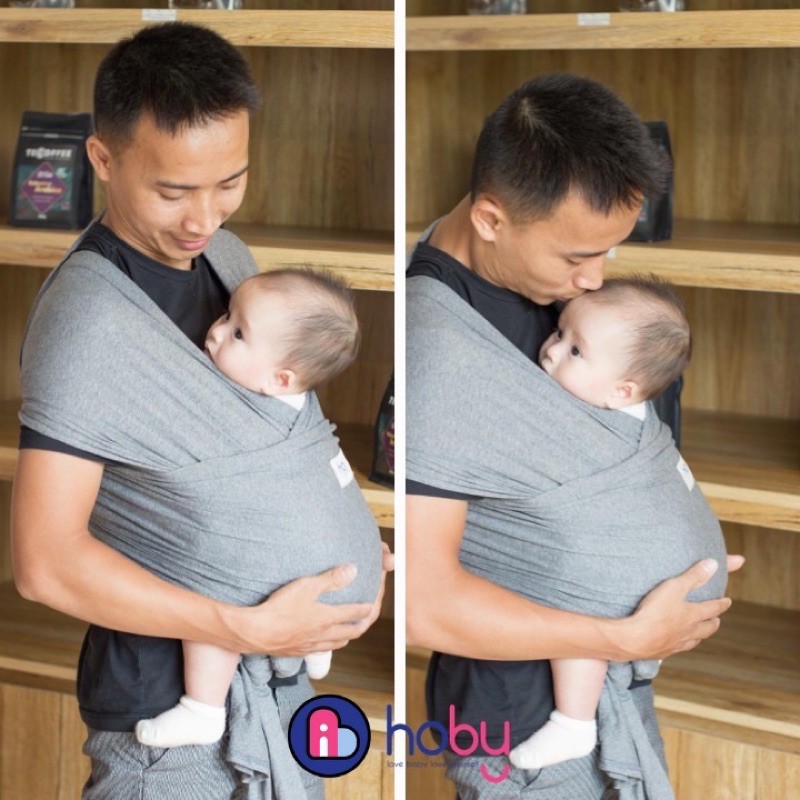 [Chính Hãng] Địu vải cho trẻ sơ sinh Hoby Wrap - Địu em bé sling bằng vải cotton, không gây kích ứng, chịu lực 3-14kg