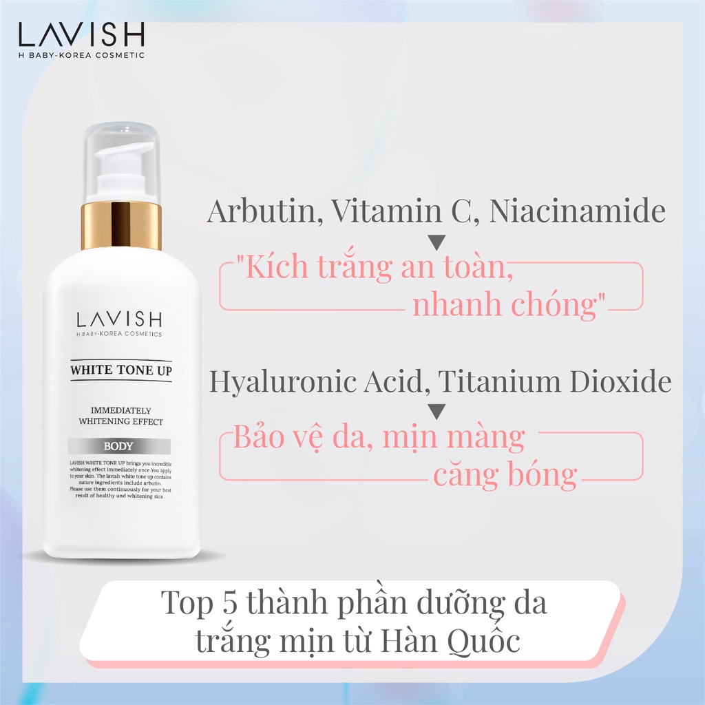 Kem dưỡng trắng body ban ngày Lavish H Baby 250ml