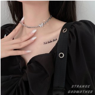 Vòng cổ Choker hình bướm đính đá sang trọng cho nữ (Hàng có sẵn)