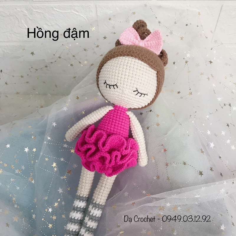 Búp Bê Len Cao Cấp An Toàn Cho Bé Gái - Thú Bông Len Handmade Đan Móc Bằng Thủ Công Bằng Tay