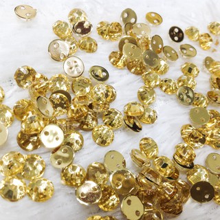 10 Hạt cườm kết áo 3d tròn ánh vàng trang trí váy sang trọng
