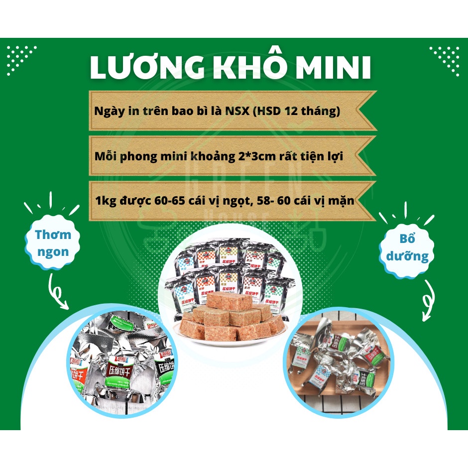 500GR LƯƠNG KHÔ MINI CÁC VỊ  - BÁNH NHỎ, TIỆN SỬ DỤNG, BÔR SUNG NĂNG LƯỢNG