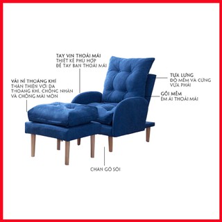 [ HÀNG MỚI ] Ghế sofa thư giãn tặng kèm đôn