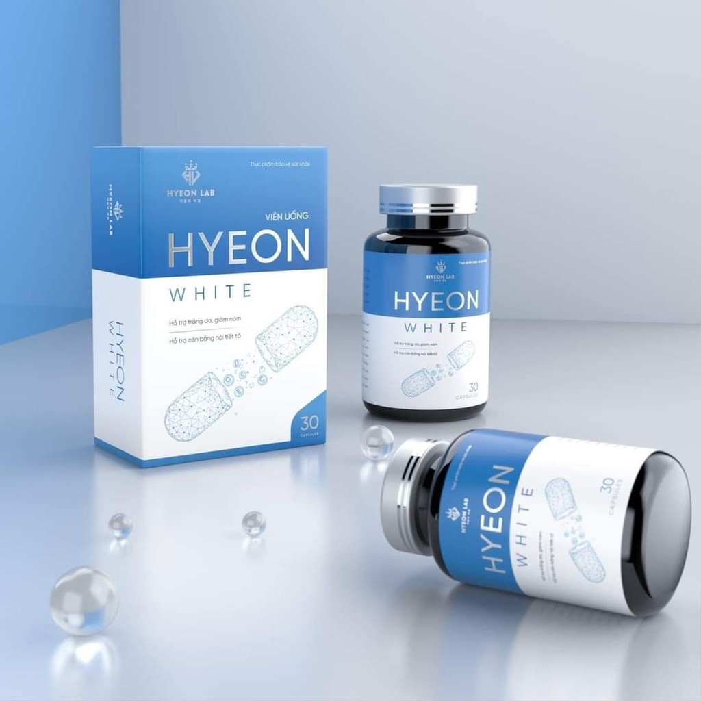 Viên uống trắng da HYEON WHITE - Hộp 30 viên Hỗ trợ làm trắng da, Giảm nám da, Sạm da, Cân bằng nội tiết tố (Chính hãng)