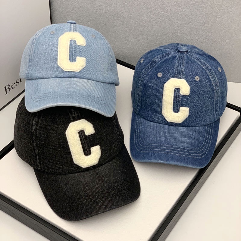 Nón Lưỡi Trai Cowboy Mềm Mại Chống Nắng In Chữ C Đơn Giản Dễ Phối Đồ Cho Nam Và Nữ