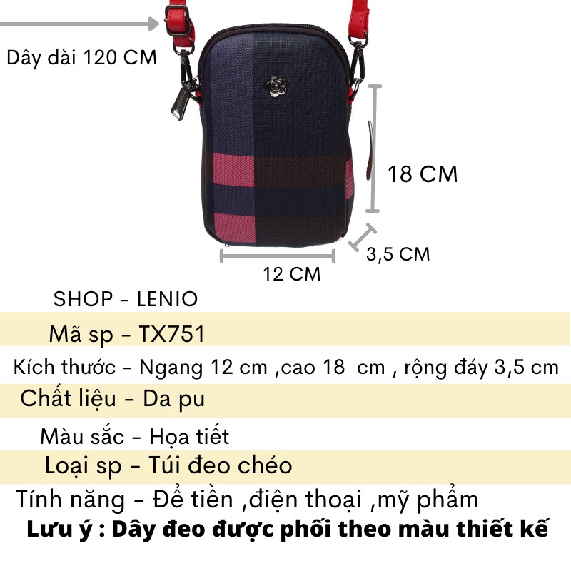 Túi đeo chéo điện thoại nữ LENIO TX751 giá rẻ