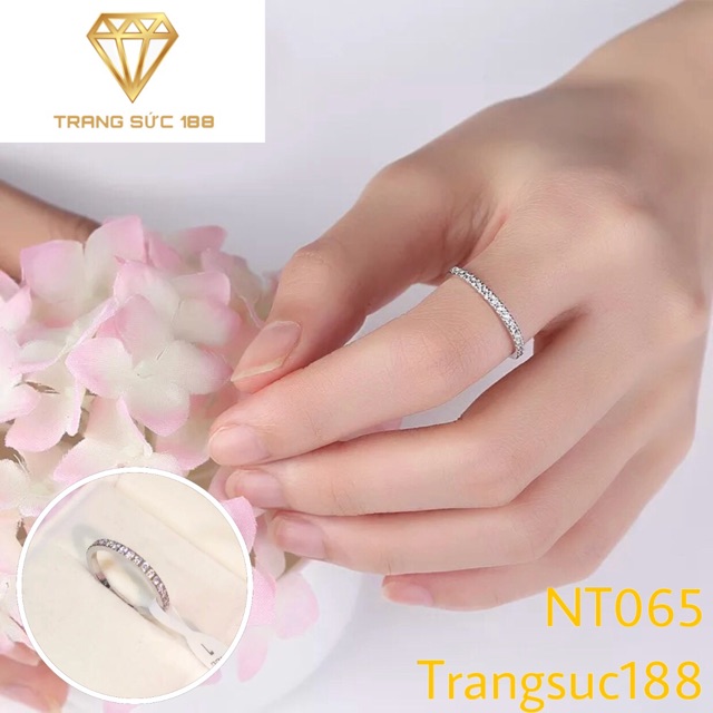 Nhẫn titan ko đEn đá quanh nhẫn NT065