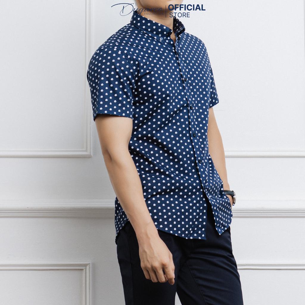 Áo sơ mi trơn DUGARCO trơn ngắn tay cotton công sở nam, vải cotton mềm mịn 202SMS21062