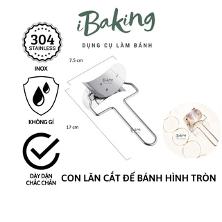 Con lăn cắt đế bánh bao, bánh há cảo hình tròn bằng thép kích thước đế 7,5 cm
