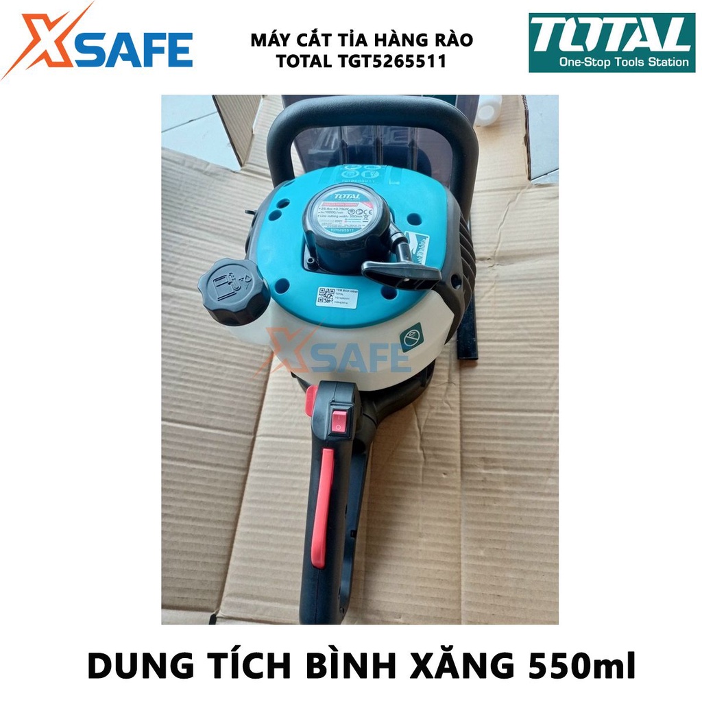 Máy cắt tỉa hàng rào TOTAL TGT5265511 0.75KW Máy tỉa dùng xăng động cơ 2 thì, dung tích bình xăng 550ml - [XSAFE]