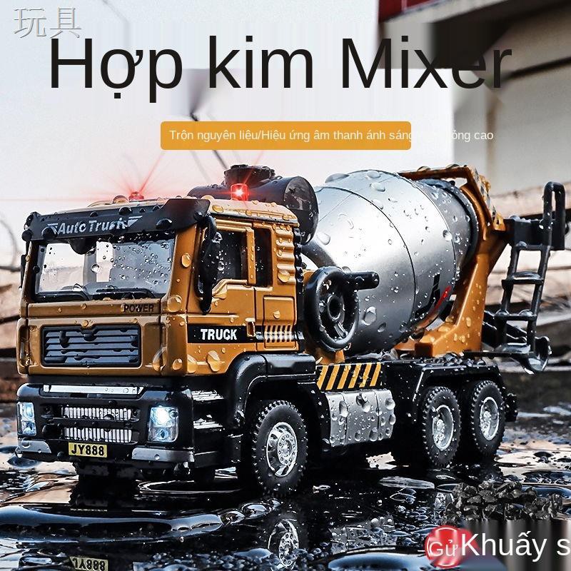 HMáy trộn hợp kim đồ chơi bê tông xi măng xe tải kỹ thuật trẻ em mô hình bồn cậu bé