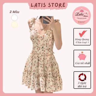 Váy Hai Dây Hoa Nhí Vải Đũi Xốp, Đầm Nữ Hai Dây Phong Cách Ulzzang Hàn Quốc - Latis Store