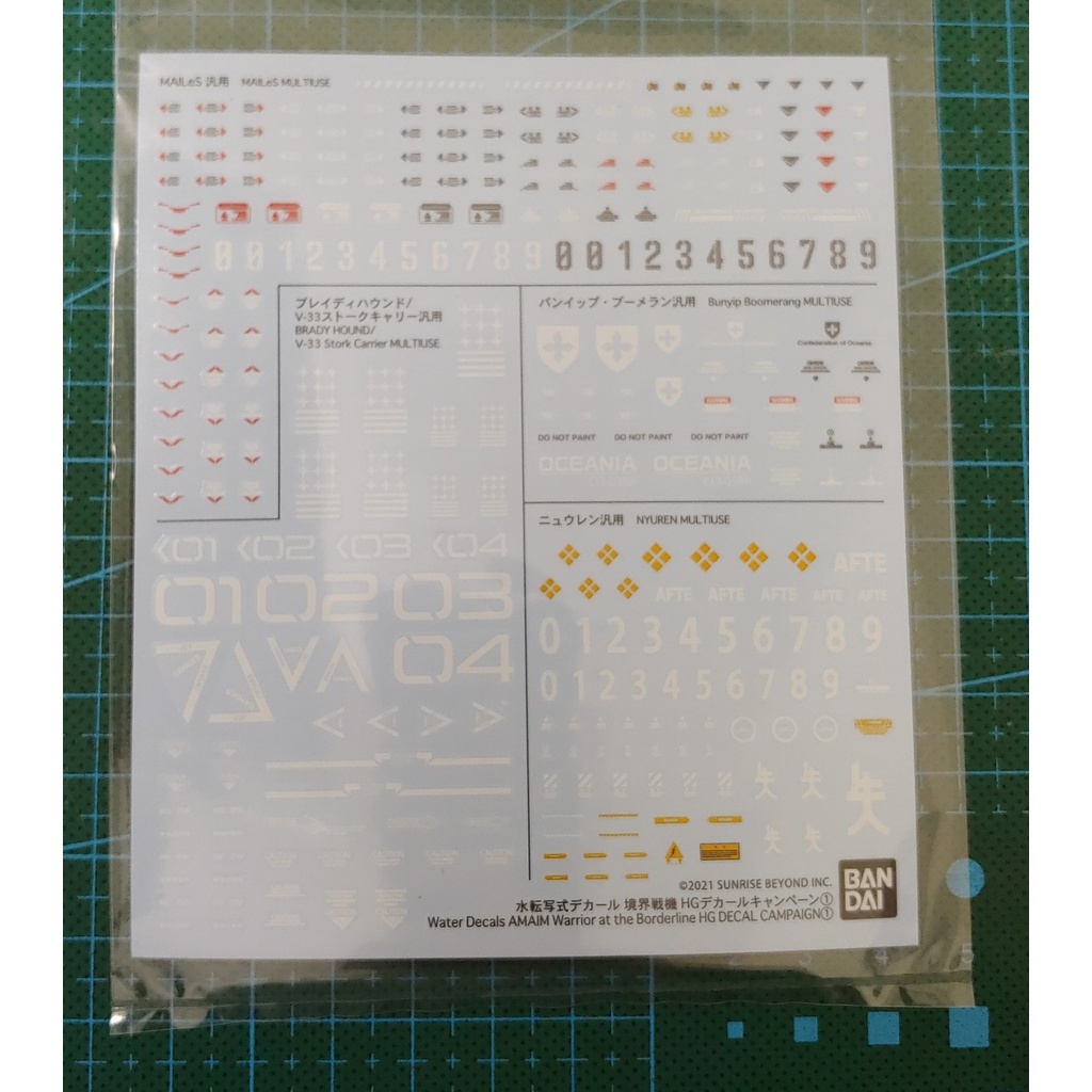 Phụ kiện mô hình Bandai Decal nước HG KS Decal Campaign 1/72 - Kyoukai Senki AMAIM Warrior [HT]