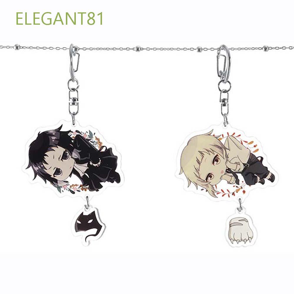 Móc khóa thời trang họa tiết anime Bungou Stray Dogs Ryunosuke Akutagawa Nakahara Chuya Rymashi đáng yêu