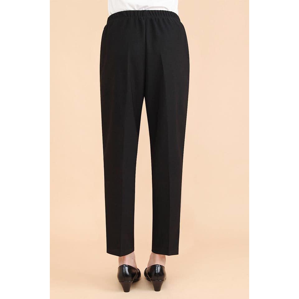 Quần dài nữ quần trung niên thêu hoa dáng suông co dãn dễ kết hơp mặc 4 mùa