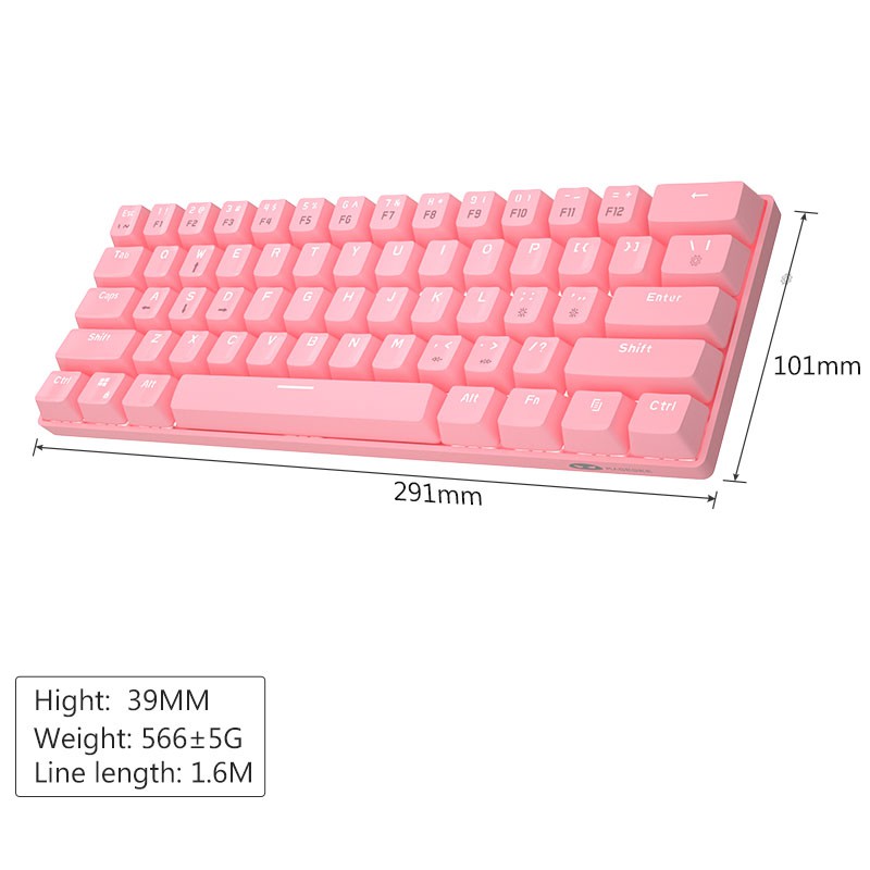 💎 MageGee MK-Bàn Phím Cơ Mini Có Dây, Bàn Phím Chơi Game Màu Hồng Nhỏ Gọn Có Đèn Nền LED Công Tắc Màu Xanh, Bàn Phí