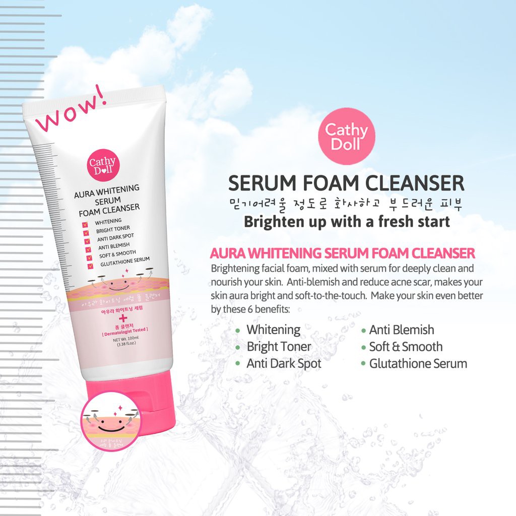 [FULL 3 MÀU] Sữa Rửa Mặt Cathy Doll Serum Foam Cleanser 100ml