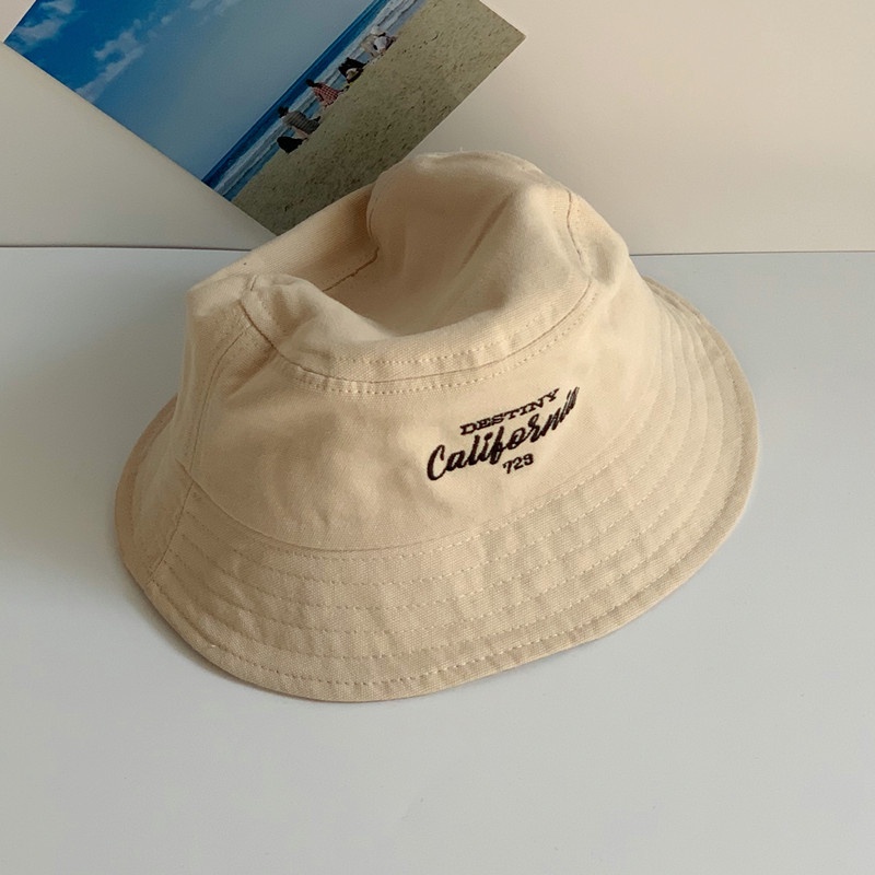 Mũ tai bèo chống nắng thêu chữ đơn giản mới cho bé