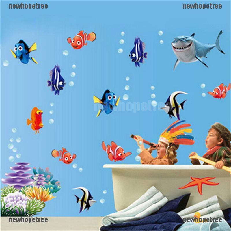 Sticker Dán Tường Nhà Tắm Hình Cá Biển Dễ Thương