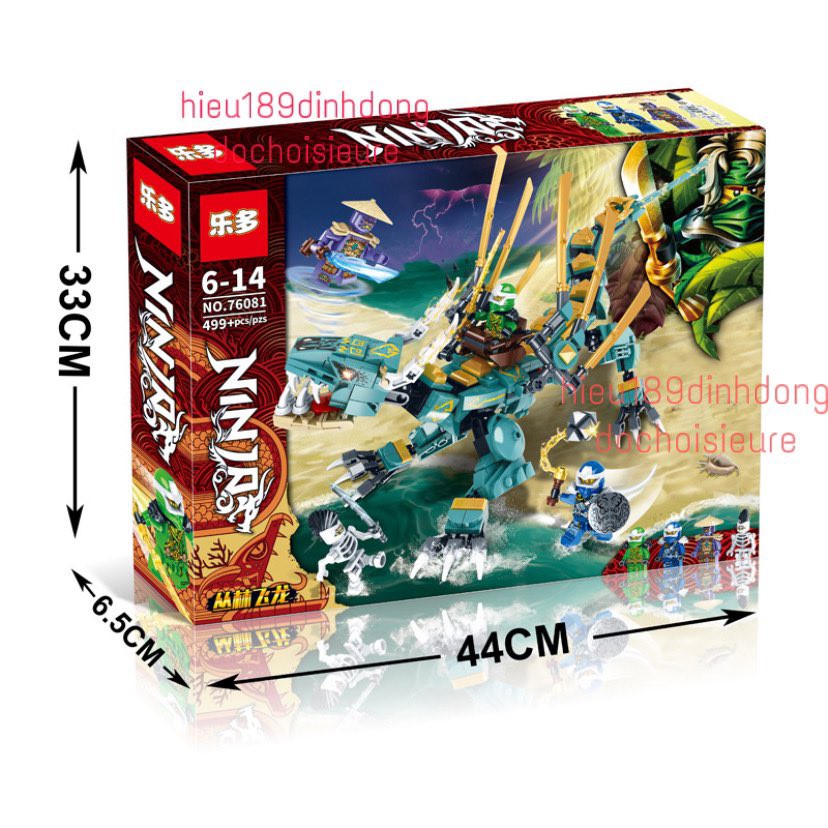 Lắp ráp xếp hình non Ninjago 71746 76081 : Rồng thần Jungle của Lloyd 500 mảnh