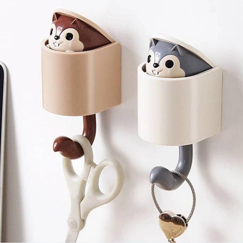 YOLA Móc Treo Chìa Khóa Hình Sóc Hoạt Hình Đáng Yêu Giá Đỡ