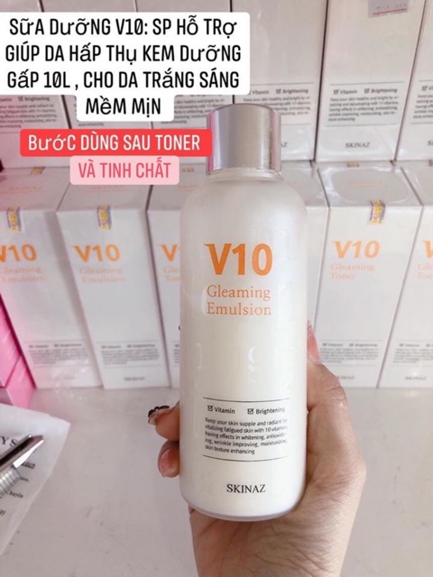 SỮA DƯỠNG TRẮNG DA V10 SKINAZ NHẬP KHẨU HÀN QUỐC