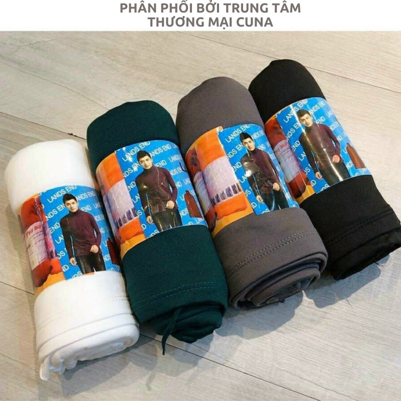 Áo Giữ Nhiệt Nam CUNA Áo Thun Nam Tay Dài Có Cổ Cao Lót Nỉ Cotton Thu Đông Giữ Ấm Thể Thao Cao Cấp Màu Trắng Đen Ghi