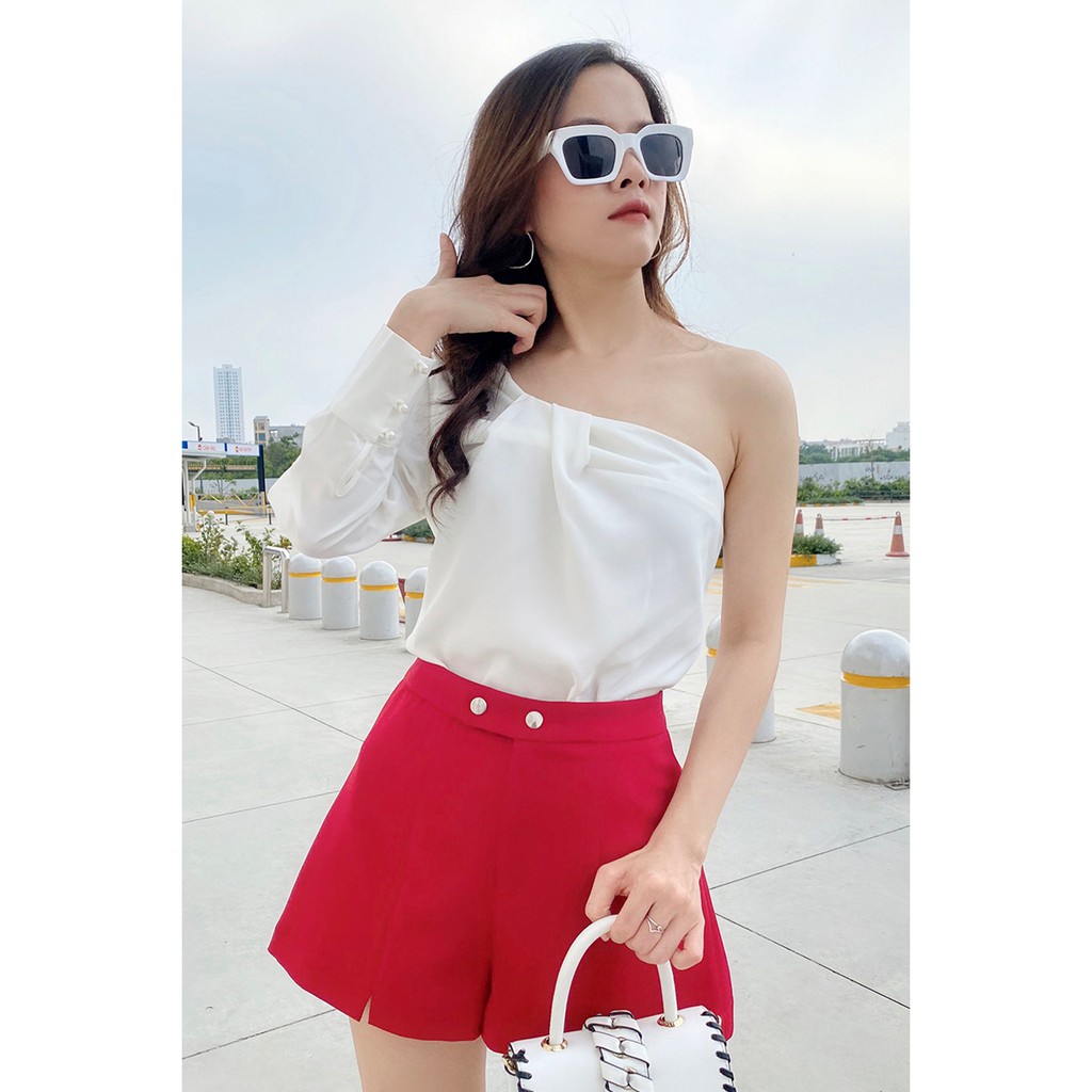 [Mã WABRM50 giảm 15% đơn 99k] Áo sơ mi tay lửng lệch vai - 20Again | BigBuy360 - bigbuy360.vn