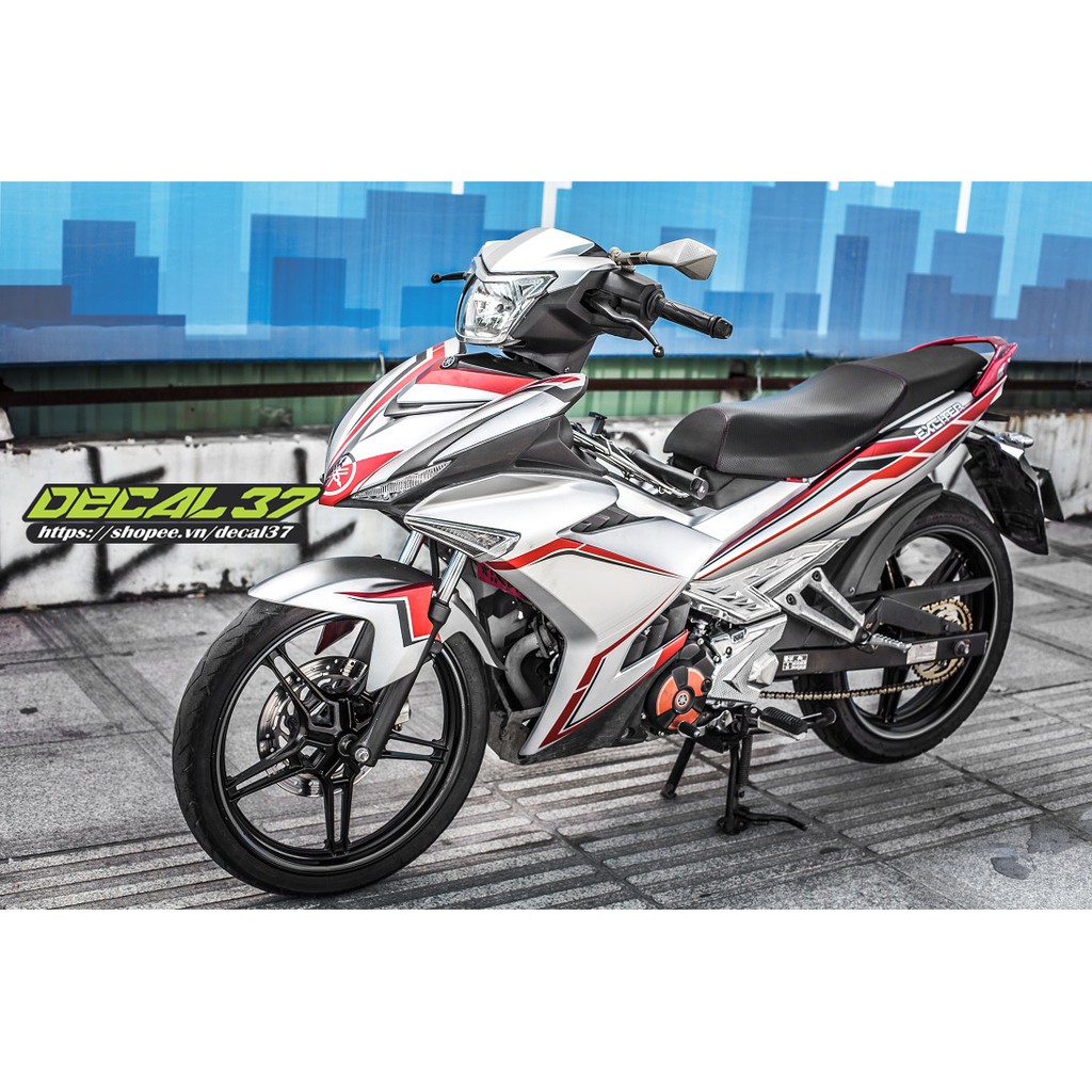 Tem Trùm Exciter 150 Light trắng đỏ đen