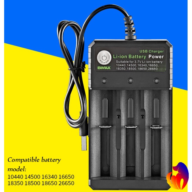 Bộ sạc pin Lithium ba ngăn 18650