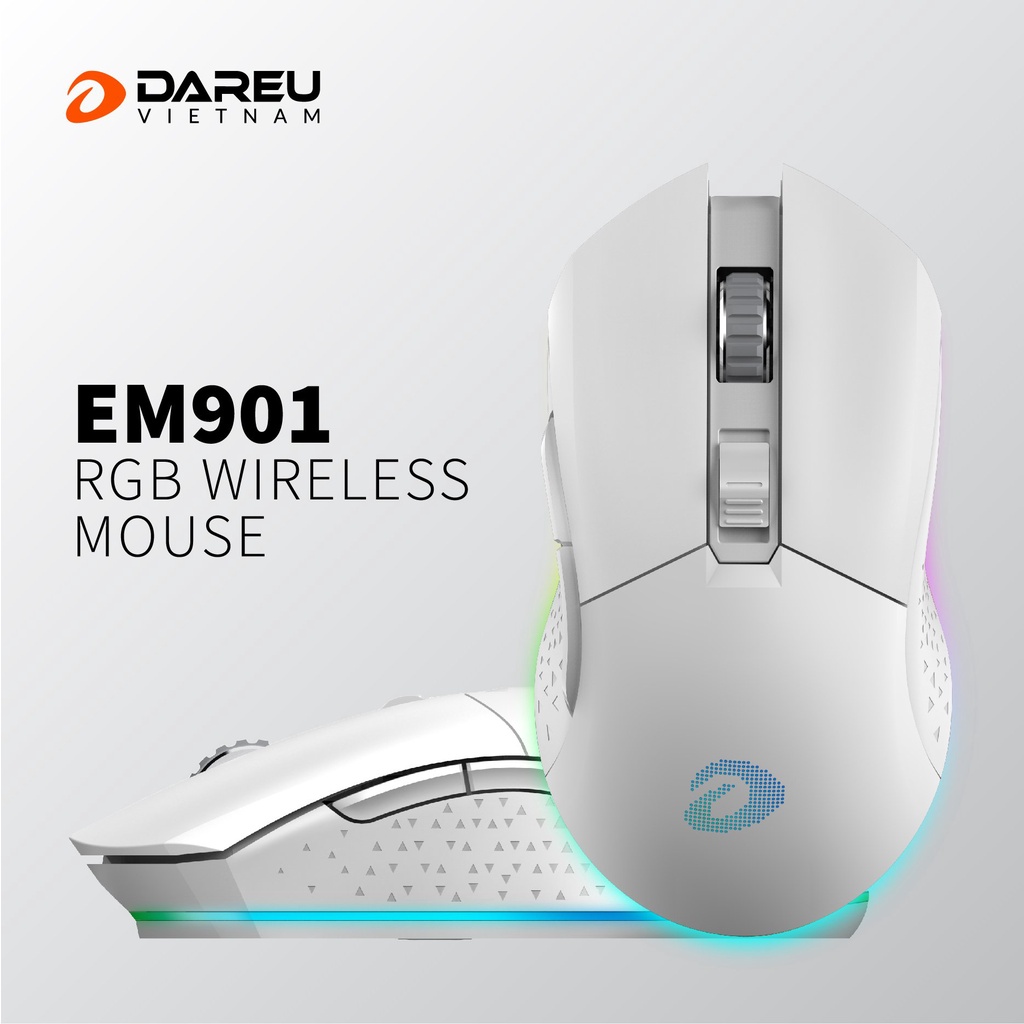 Chuột không dây gaming DareU EM901 RGB WIRELESS Pink/ Black/ White (Nâng cấp EM905 Pro) - BH 2 năm