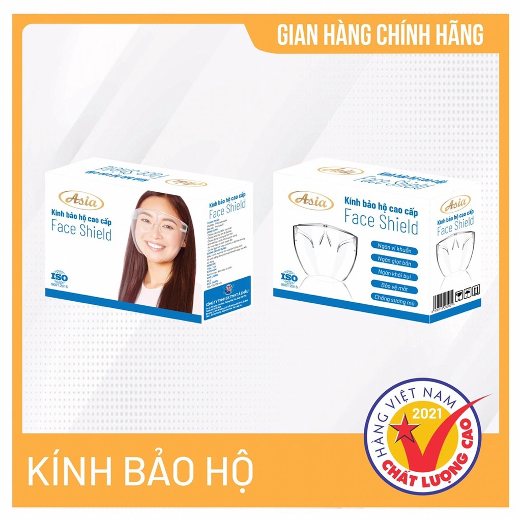 [Chính hãng ASIA] Kính chống giọt bắn - Kính bảo hộ đa năng trong suốt Asia dùng chung với kính cận