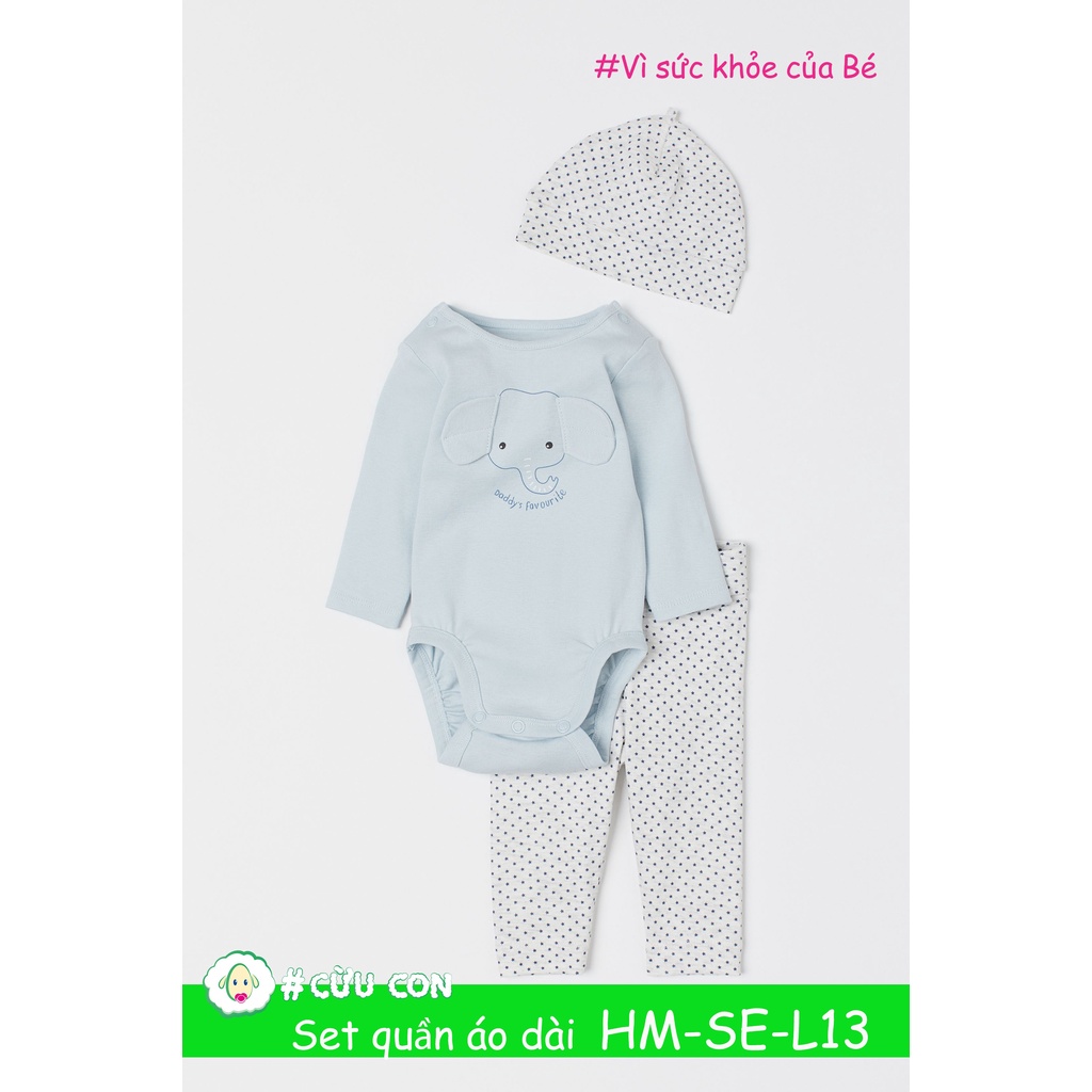 Set quần áo dài Voi con H&M UK Auth