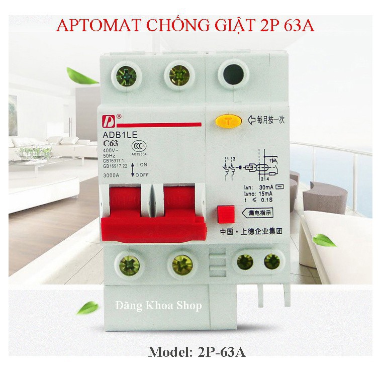 Bộ tủ điện tổng nhà tích hợp bộ chuyển đổi nguồn điện tự động ATS 2P 63A