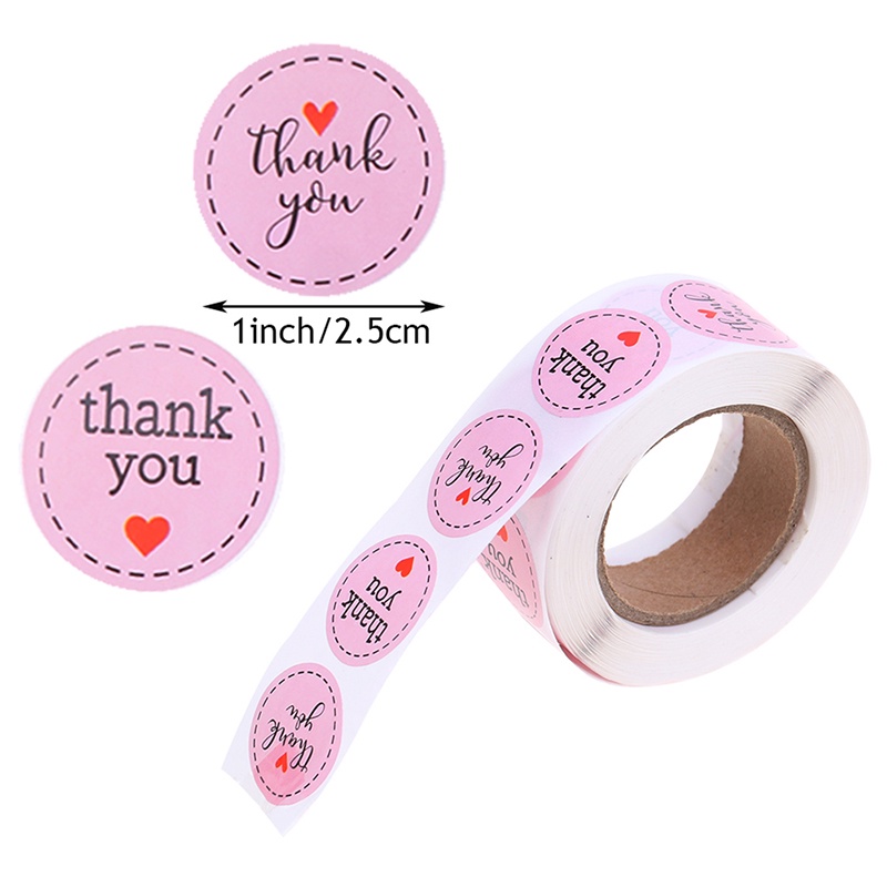 Set 500 Miếng Dán Chữ Thank You Màu Hồng Trang Trí Tiệc Cưới / Lễ Tạ Ơn