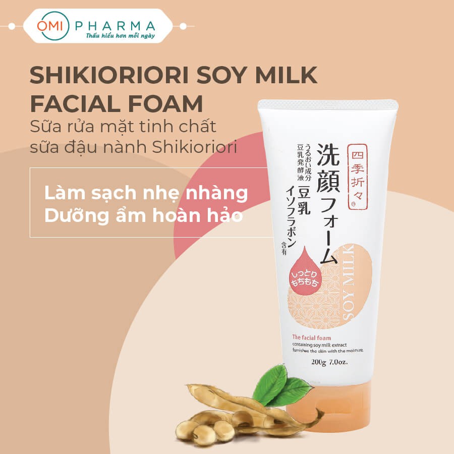 Combo 03 Sản Phẩm Lotion, Sữa Tắm, Sữa Rửa Mặt Tinh Chất Đậu Nành Shikioriori Nhật Bản