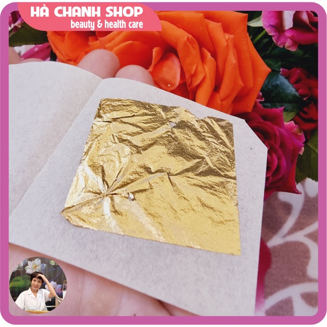 Mặt Nạ Vàng Lá 24K STYLE GOLD LEAF gói 10 Miếng Vàng Lá 24K Nguyên Chất Kích Thước 4.33 x 4.33cm Dưỡng Ẩm Làm Trắng Sáng
