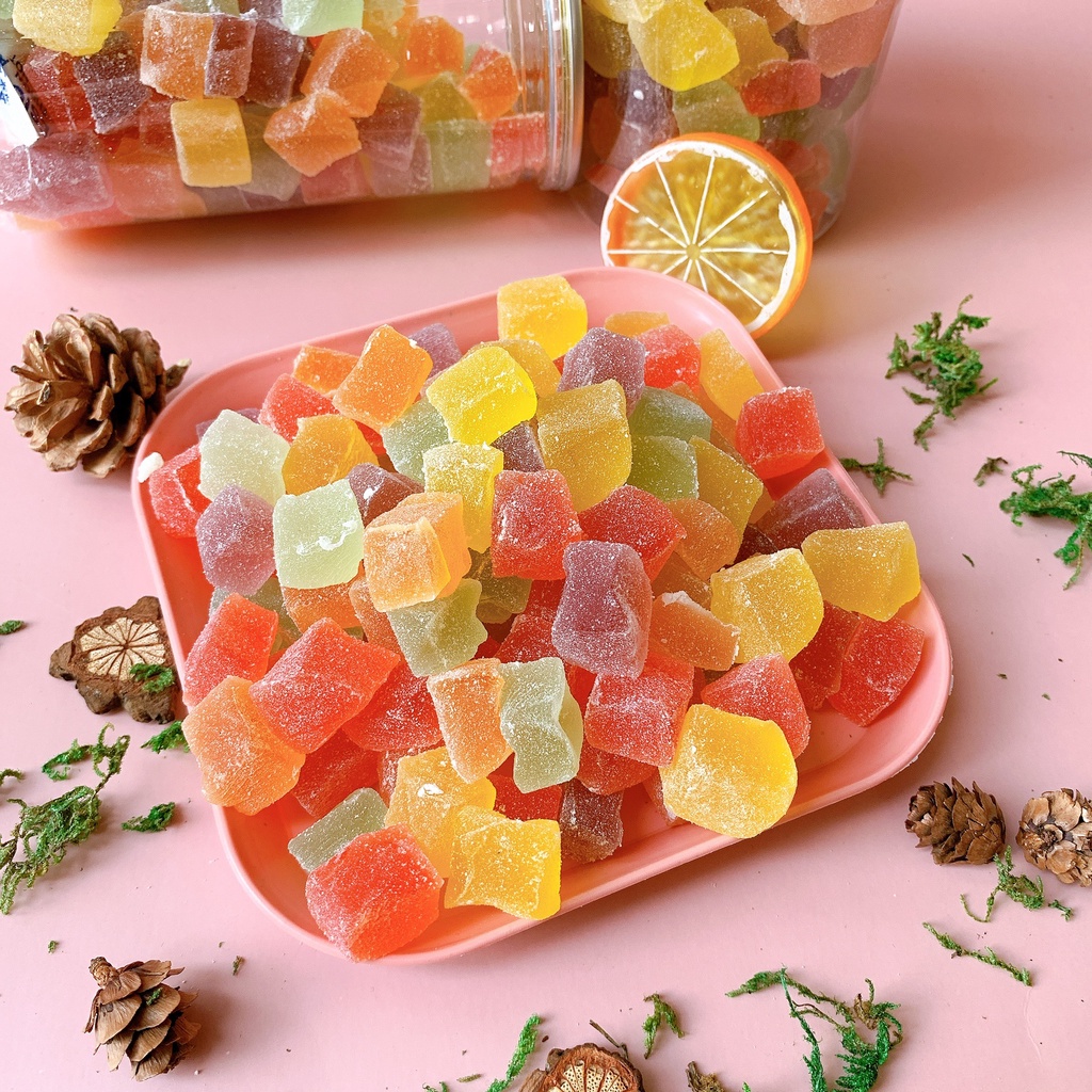 Kẹo dẻo trái cây 500g hũ pet tiện lợi, ăn vặt LASTFOOD Hà Nội với đặc sản các miền ngon giá rẻ